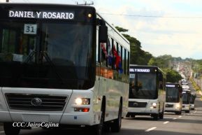 Nicaragua recibe nueva flota de 250 buses procedentes de la República Popular China