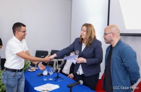 Comunicadores de la Agencia Sputnik con  Medios del Poder Ciudadano