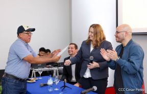 Comunicadores de la Agencia Sputnik con  Medios del Poder Ciudadano