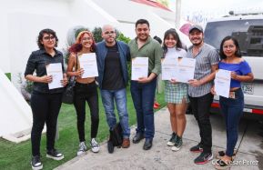 Comunicadores de la Agencia Sputnik con  Medios del Poder Ciudadano