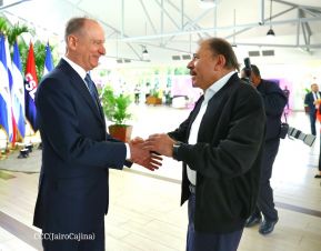 Comandante Daniel y Compañera Rosario en encuentro con el  General Nikolai Patrushev