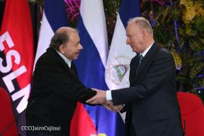 Comandante Daniel y Compañera Rosario en encuentro con el  General Nikolai Patrushev
