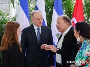 Comandante Daniel y Compañera Rosario en encuentro con el  General Nikolai Patrushev