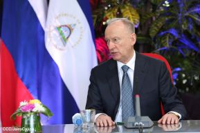 Comandante Daniel y Compañera Rosario en encuentro con el  General Nikolai Patrushev