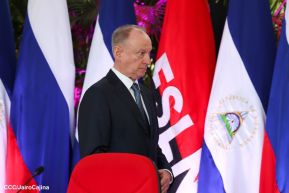 Comandante Daniel y Compañera Rosario en encuentro con el  General Nikolai Patrushev