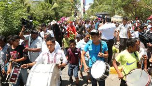 Familias de Ometepe reciben visita del Cardenal Leopoldo Brenes 
