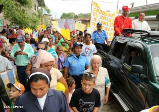 Pueblo católico de El Sauce recibe con júbilo al Cardenal Brenes
