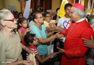 Pueblo católico de El Sauce recibe con júbilo al Cardenal Brenes