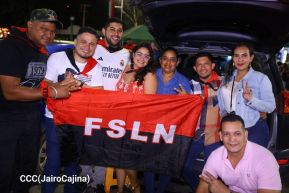 Celebran Vigilia en recibimiento y saludo al 45/19 en la Avenida de Bolívar a Chávez en Managua