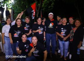 Celebran Vigilia en recibimiento y saludo al 45/19 en la Avenida de Bolívar a Chávez en Managua