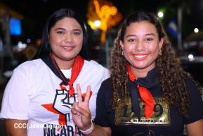 Celebran Vigilia en recibimiento y saludo al 45/19 en la Avenida de Bolívar a Chávez en Managua