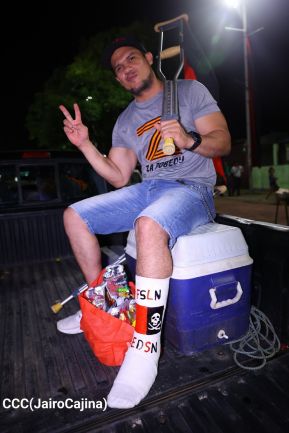 Celebran Vigilia en recibimiento y saludo al 45/19 en la Avenida de Bolívar a Chávez en Managua