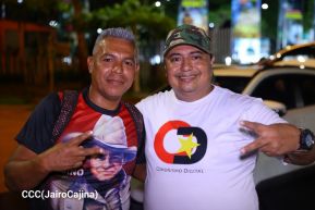 Celebran Vigilia en recibimiento y saludo al 45/19 en la Avenida de Bolívar a Chávez en Managua