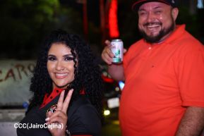 Celebran Vigilia en recibimiento y saludo al 45/19 en la Avenida de Bolívar a Chávez en Managua