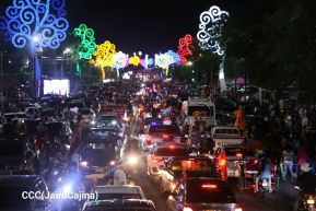Celebran Vigilia en recibimiento y saludo al 45/19 en la Avenida de Bolívar a Chávez en Managua