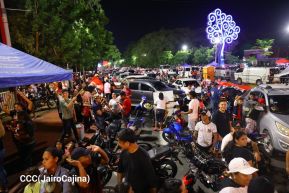 Celebran Vigilia en recibimiento y saludo al 45/19 en la Avenida de Bolívar a Chávez en Managua