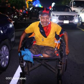 Celebran Vigilia en recibimiento y saludo al 45/19 en la Avenida de Bolívar a Chávez en Managua