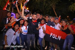 Celebran Vigilia en recibimiento y saludo al 45/19 en la Avenida de Bolívar a Chávez en Managua