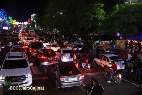 Celebran Vigilia en recibimiento y saludo al 45/19 en la Avenida de Bolívar a Chávez en Managua