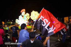 Celebran Vigilia en recibimiento y saludo al 45/19 en la Avenida de Bolívar a Chávez en Managua