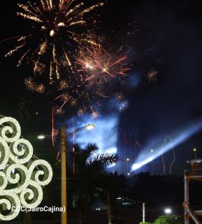 Celebran Vigilia en recibimiento y saludo al 45/19 en la Avenida de Bolívar a Chávez en Managua