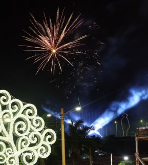 Celebran Vigilia en recibimiento y saludo al 45/19 en la Avenida de Bolívar a Chávez en Managua