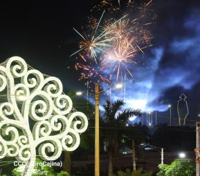 Celebran Vigilia en recibimiento y saludo al 45/19 en la Avenida de Bolívar a Chávez en Managua