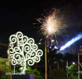 Celebran Vigilia en recibimiento y saludo al 45/19 en la Avenida de Bolívar a Chávez en Managua