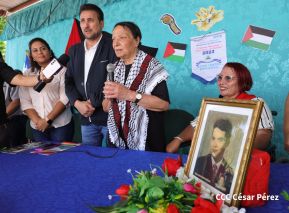 Heroína palestina Leila Khaled de visita en Nicaragua