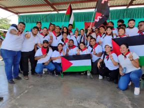 Heroína palestina Leila Khaled de visita en Nicaragua