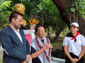 Heroína palestina Leila Khaled de visita en Nicaragua