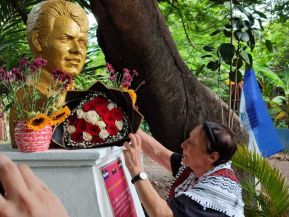 Heroína palestina Leila Khaled de visita en Nicaragua