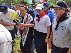 Heroína palestina Leila Khaled de visita en Nicaragua