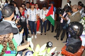 Heroína palestina Leila Khaled de visita en Nicaragua