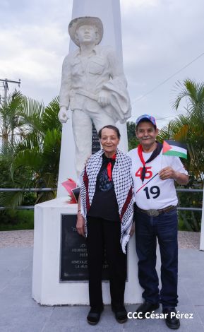 Heroína palestina Leila Khaled de visita en Nicaragua