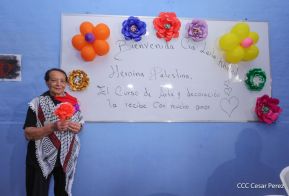 Heroína palestina Leila Khaled de visita en Nicaragua