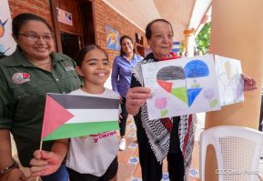 Heroína palestina Leila Khaled de visita en Nicaragua