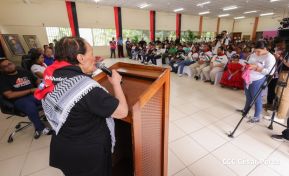 Heroína palestina Leila Khaled de visita en Nicaragua