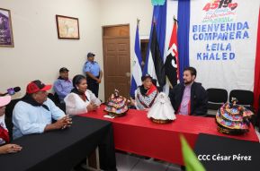 Heroína palestina Leila Khaled de visita en Nicaragua