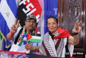 Heroína palestina Leila Khaled de visita en Nicaragua