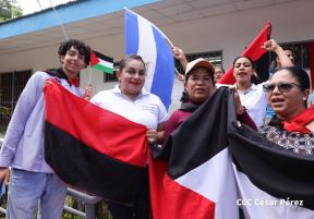 Heroína palestina Leila Khaled de visita en Nicaragua