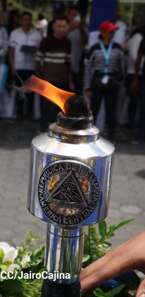Acto de recibimiento de la Antorcha Centroamericana de la Libertad