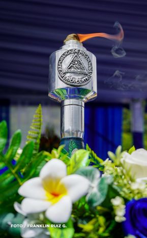 Acto de recibimiento de la Antorcha Centroamericana de la Libertad