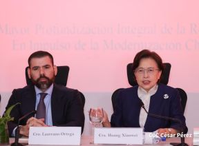 Autoridades nicaragüenses se reúnen con delegación de la República Popular China encabezada por Huang Xiaowei