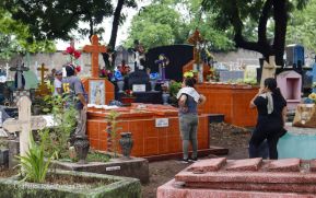 Familias nicaragüenses visitan a sus files difuntos en los distintos cementerios del país