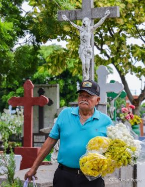 Familias nicaragüenses visitan a sus files difuntos en los distintos cementerios del país