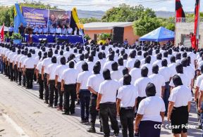 Acto de juramentación de Policia Voluntaria en Nueva Segovia