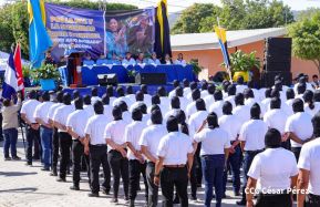 Acto de juramentación de Policia Voluntaria en Nueva Segovia