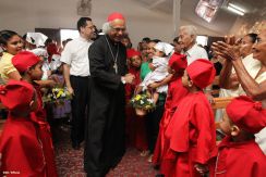 Comunidad Los Ladinos recibe jubilosa a Cardenal Leopoldo Brenes
