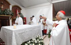 Comunidad Los Ladinos recibe jubilosa a Cardenal Leopoldo Brenes